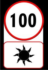 Speed limit, daytime combination sign